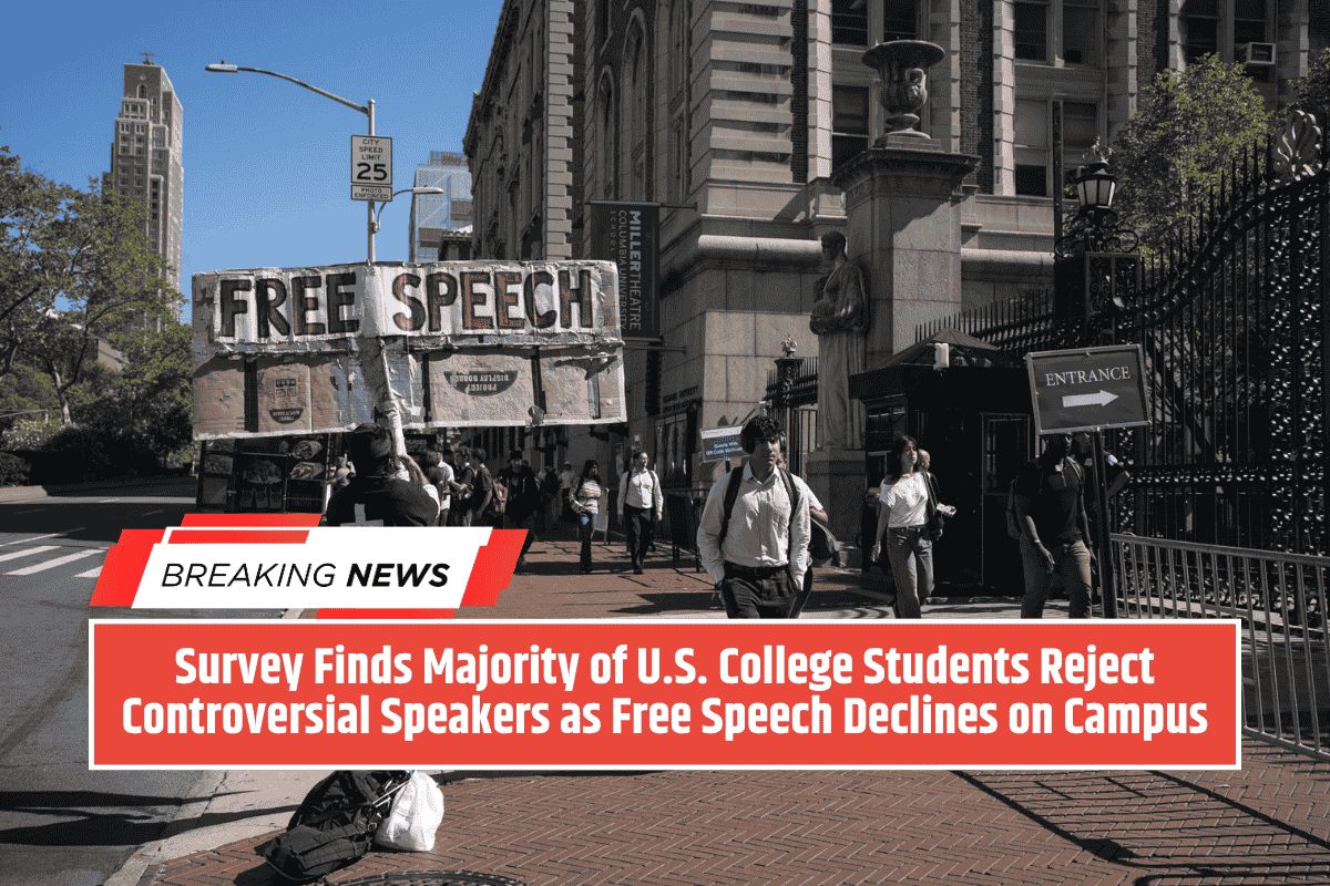 Survey Finds Majority of U.S. College Students Reject Controversial Speakers as Free Speech Declines on Campus